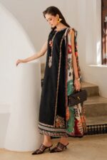 Izel - 3pcs Lawn Embroidered With Diamond Printed Dupatta - 51227 - Image 2