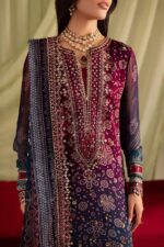 Iznik - 3pcs Lawn Emb With Ready To Wear Chiffon Dupatta - 825 - Image 3