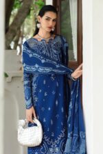 Qalamkar - 3pcs Lawn Embroidered With Diamond Printed Dupatta - 397 - Image 4