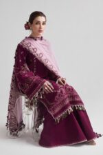Hussain Rehar - 3pcs Chicken Kari Lawn Emb With Chiffon Emb Dupatta - 51225 - Image 3
