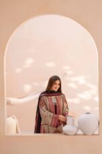Mishaal - 3pcs Lawn Embroidered With Chiffon Emb Dupatta - 2505 - Image 7