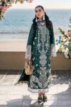 Qalamkar - 3pcs Chicken Kari Lawn Emb With Chiffon Emb Dupatta - 51219