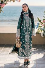 Qalamkar - 3pcs Chicken Kari Lawn Emb With Chiffon Emb Dupatta - 51219