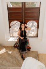 Izel - 3pcs Lawn Embroidered With Diamond Printed Dupatta - 51227 - Image 4