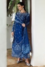 Qalamkar - 3pcs Lawn Embroidered With Diamond Printed Dupatta - 397 - Image 3