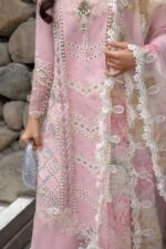 Chrimson - 3pcs Chicken Kari Lawn Emb With Ready To Wear Diamond Dupatta - 829 - Image 3