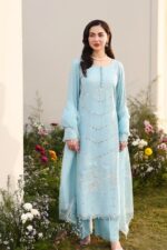 Ally's - 3pcs Chicken Kari Lawn Emb With Ready To Wear Dupatta - 824