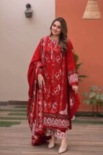 Aneela's - 3pcs Lawn Emb With Ready To Wear Chiffon Emb Dupatta - 7361 - Image 2