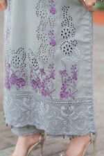 Libas - 3pcs Chicken Kari Lawn Emb With Chiffon Emb Dupatta - 51205 - Image 6