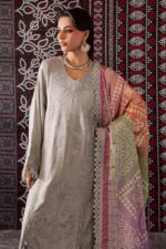 Nureh - 3pcs Chicken Kari Lawn Emb With Diamond Printed Dupatta - 962 - Image 4