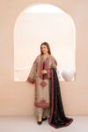 Mishaal - 3pcs Lawn Embroidered With Chiffon Emb Dupatta - 2505