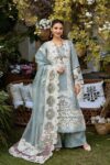 Elaf - 3pcs Chicken Kari Lawn Emb With Ready To Wear Chiffon Dupatta - 51233
