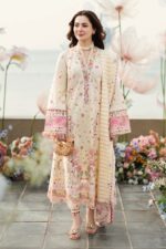 Qalamkar - 3pcs Luxury Lawn Emb With Khaadi Net Emb Dupatta - 961