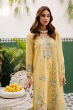 Batik - 3pcs Lawn Emb With Ready To Wear Khaadi Net Emb Dupatta - 809 - Image 3