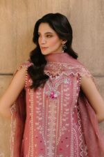 Fiona - 3pcs Chicken Kari Emb Lawn With Khaadi  Net Emb Dupatta - 818 - Image 3