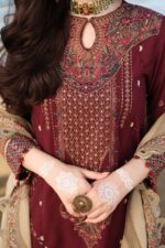 Jazmin - 3pcs Lawn  Embroidered With Diamond Printed Dupatta - 4167 - Image 3