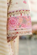 Qalamkar - 3pcs Luxury Lawn Emb With Khaadi Net Emb Dupatta - 961 - Image 4