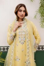 Batik - 3pcs Lawn Emb With Ready To Wear Khaadi Net Emb Dupatta - 809 - Image 4