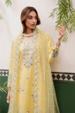 Batik - 3pcs Lawn Emb With Ready To Wear Khaadi Net Emb Dupatta - 809 - Image 6