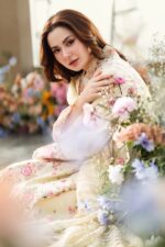 Qalamkar - 3pcs Luxury Lawn Emb With Khaadi Net Emb Dupatta - 961 - Image 5