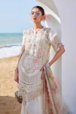 Maria B - 3pcs Chicken Kari Lawn Emb With Diamond Dupatta - 398 - Image 6