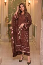 Aneela’s – 3pcs Lawn Emb With Ready To Wear Chiffon Emb Dupatta – 7367 - Image 3