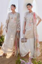 Maria B - 3pcs Chicken Kari Lawn Emb With Diamond Dupatta - 398 - Image 2