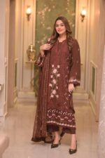 Aneela’s – 3pcs Lawn Emb With Ready To Wear Chiffon Emb Dupatta – 7367 - Image 2
