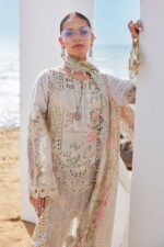 Maria B - 3pcs Chicken Kari Lawn Emb With Diamond Dupatta - 398 - Image 7