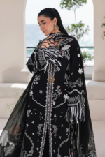 Qalamkar - 3pcs Lawn Emb With Ready To Wear Chiffon Emb Dupatta - 402 - Image 3