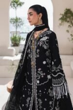 Qalamkar - 3pcs Lawn Emb With Ready To Wear Chiffon Emb Dupatta - 402 - Image 10