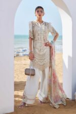 Maria B - 3pcs Chicken Kari Lawn Emb With Diamond Dupatta - 398 - Image 4