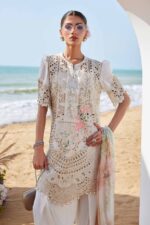 Maria B - 3pcs Chicken Kari Lawn Emb With Diamond Dupatta - 398 - Image 5