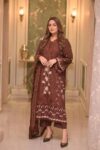 Aneela’s – 3pcs Lawn Emb With Ready To Wear Chiffon Emb Dupatta – 7367