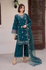 Batik - 3pcs Lawn Emb With Ready To Wear Chiffon  Emb Dupatta - 3321