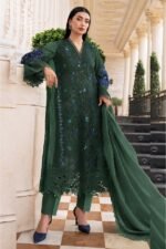 Maria B – 3pcs Chicken Kari Lawn Emb With Chiffon Emb Dupatta – 985/G - Image 2