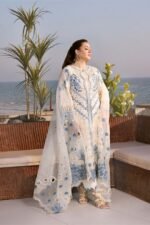 Aneela's - 3pcs Chicken Kari Lawn Emb With Ready To Wear Khaadi Net Dupatta - 7372 - Image 4