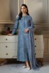 Bareeze - 3pcs Lawn Embroidered With Chiffon Emb Dupatta - 835