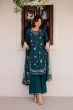 Batik - 3pcs Lawn Emb With Ready To Wear Chiffon  Emb Dupatta - 3321 - Image 3
