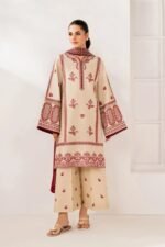 Xenia - 3pcs Dhanak Embroidered With Dhanak Emb Shawl - 3601 - Image 4