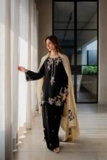 Agha Noor - 3pcs Dhanak Embroidered With Dhanak Emb Shawl - Image 2