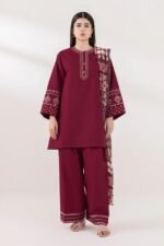 Sapphire - 3pcs Dhanak Embroidered With Printed Shawl - 864
