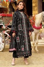 Aneela's - 3pcs Dhanak Embroidered With Dhanak Emb Shawl - 5122