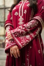 Aneela's - 3pcs Dhanak Embroidered With Dhanak Emb Shawl - 855 - Image 11