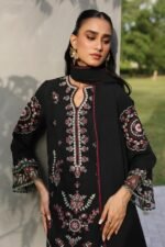 Edenrobe - 3pcs Dhanak Embroidered With Ready To Wear Dhanak Shawl - 839 - Image 3