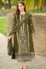 Libas - 3pcs Dhanak Embroidered With Dhanak Emb Shawl - 3542