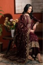 Asim Jofa - 3pcs Dhanak Embroidered With Dhanak Emb Shawl - 3200 - Image 2