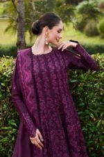 Farasha - 3pcs Dhanak Embroidered With Dhanak Emb Shawl - 3511 - Image 5
