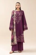 Beechtree - 3pcs Dhanak Embroidered With Wool Printed Shawl - 840