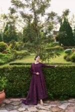 Farasha - 3pcs Dhanak Embroidered With Dhanak Emb Shawl - 3511 - Image 4